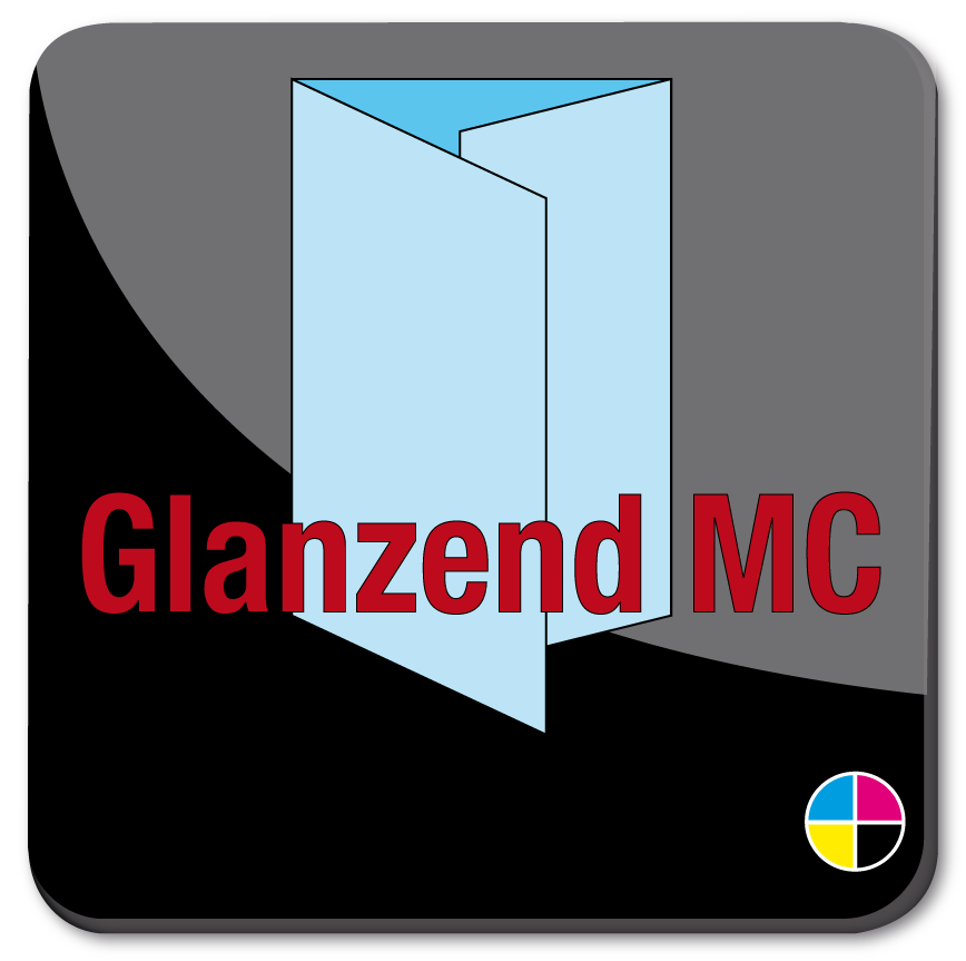 Toon details van 5.0 Flyers gevouwen met 2 slagen parallel wikkel op glanzend MC